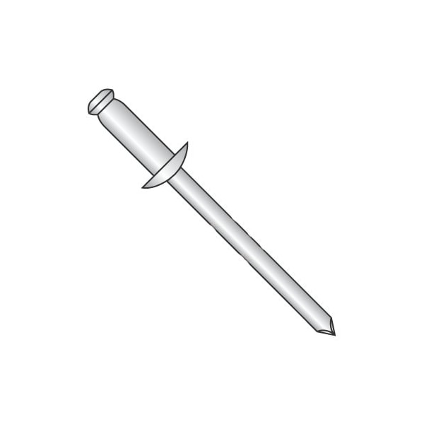 Newport Fasteners Blind Rivet, Dome Head, 3/16 in Dia., 0.575 in L, Stainless Steel Body, 500 PK 257721 - main